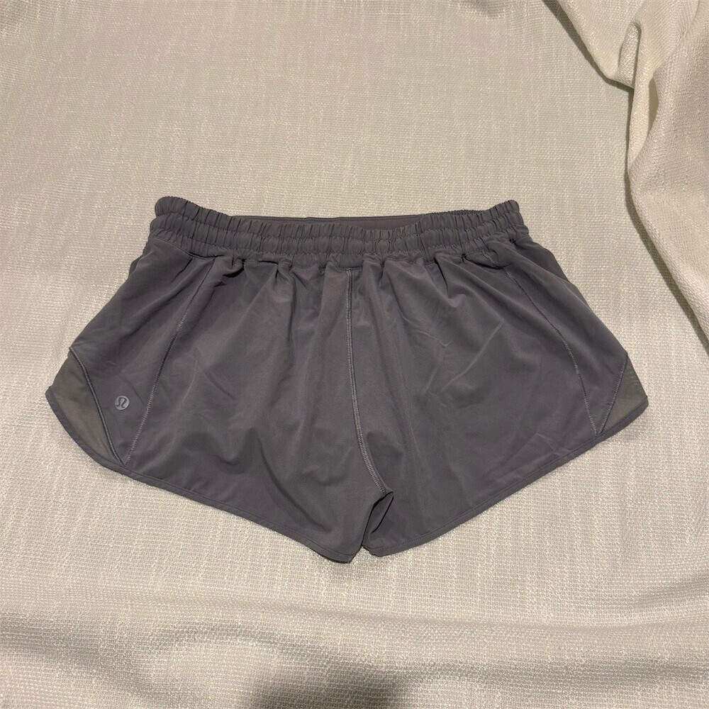 Lululemon Hotty Hot Low-Rise Lined Running Shorts Womens Size 12 Gray